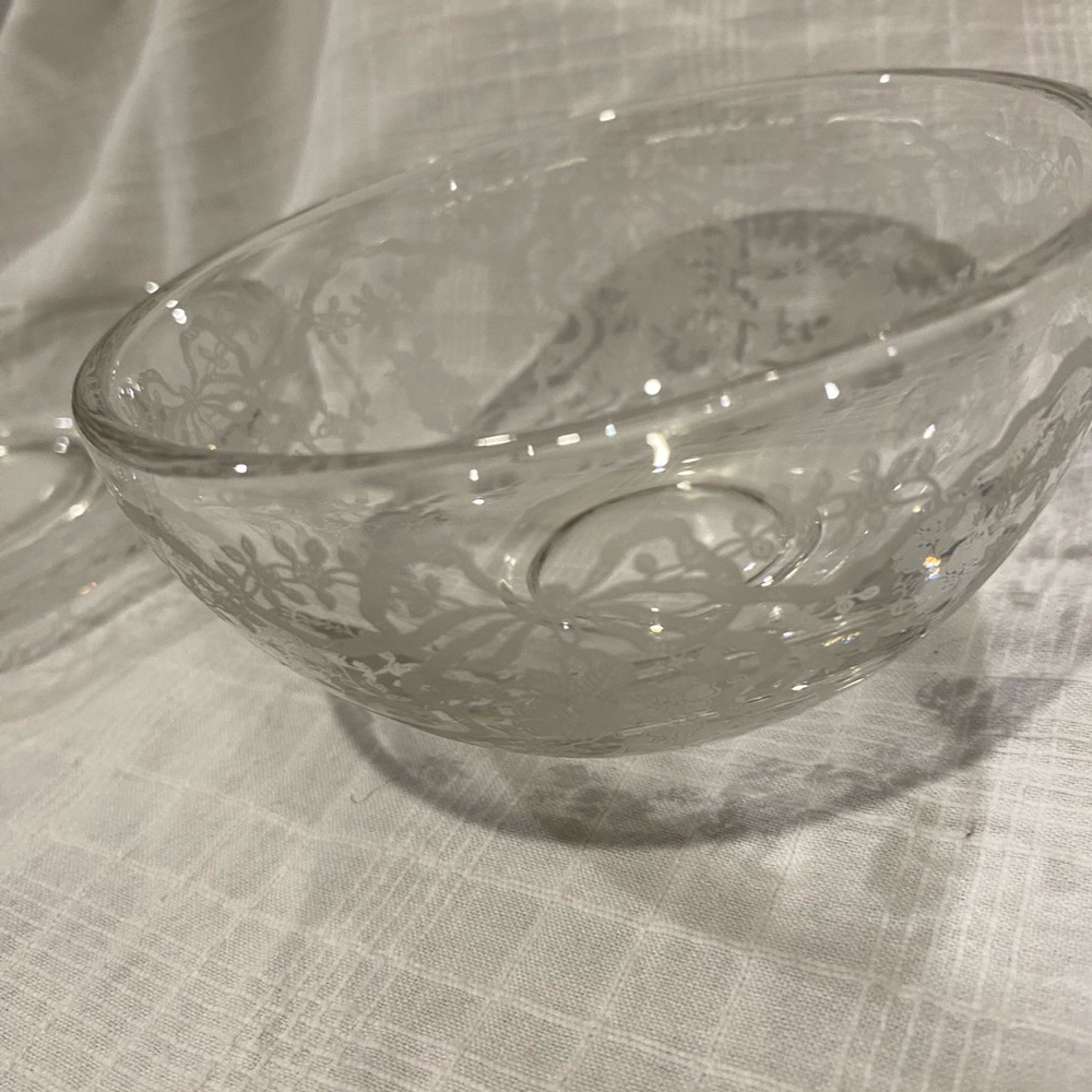 1950’s Fostoria Romance Mayonnaise Bowl and Underplate Vintage - Picture 8 of 8